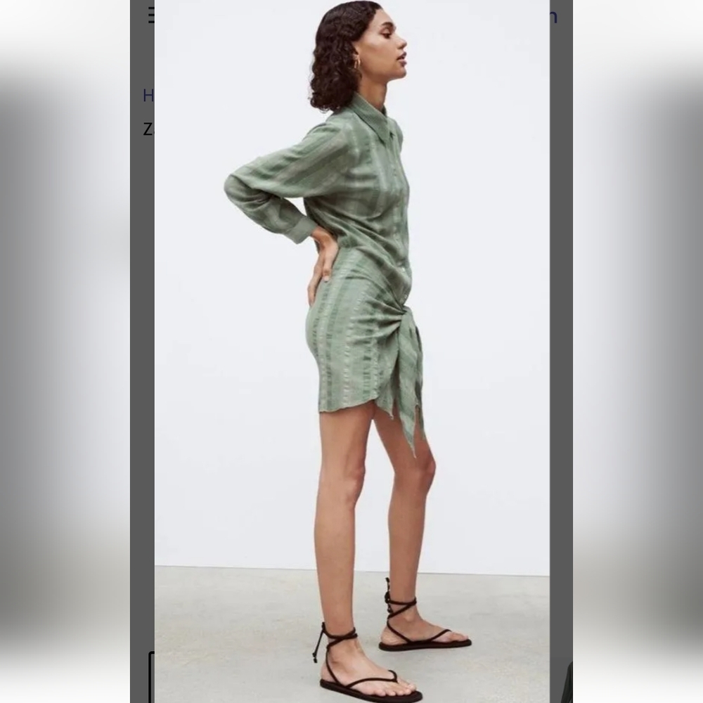 ZARA button down shirt dress